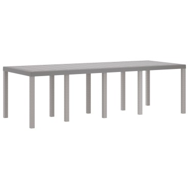 vidaXL Τραπέζι Κήπου Ανοιχτό Γκρι 250x100x73cm Πολυ Ράτταν 1 τεμ.