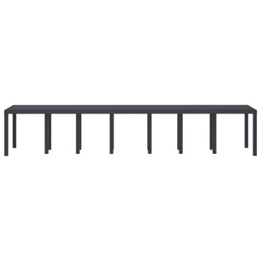 vidaXL Τραπέζι Κήπου Ανθρακί 400x100x73cm Πολυ Ράττεν 1 τεμ.