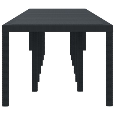 vidaXL Τραπέζι Κήπου Ανθρακί 400x100x73cm Πολυ Ράττεν 1 τεμ.