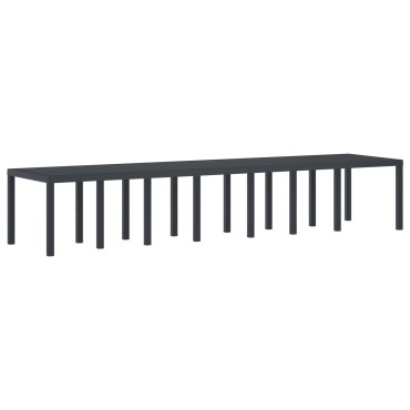 vidaXL Τραπέζι Κήπου Ανθρακί 400x100x73cm Πολυ Ράττεν 1 τεμ.