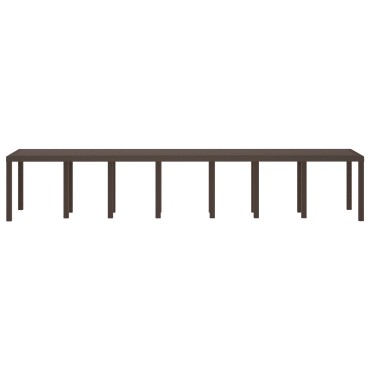 vidaXL Τραπέζι Κήπου Καφέ 400x100x73cm Πλαστικό Ράτταν 1 τεμ.