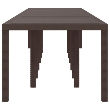 vidaXL Τραπέζι Κήπου Καφέ 400x100x73cm Πλαστικό Ράτταν 1 τεμ.