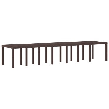 vidaXL Τραπέζι Κήπου Καφέ 400x100x73cm Πλαστικό Ράτταν 1 τεμ.