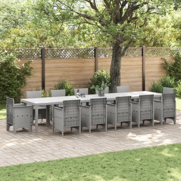 vidaXL Τραπέζι Κήπου Ανοιχτό Γκρι 400x100x73cm Ρατάν, vidaXL Τραπέζι Κήπου Ανοιχτό Γκρι 250x100x73cm Ρατάν, vidaXL Τραπέζι Κήπου Ανοιχτό Γκρι 150x100x73cm Ρατάν 1 τεμ.