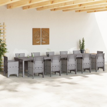 vidaXL Τραπέζι Κήπου Ανοιχτό Γκρι 400x100x73cm Ρατάν, vidaXL Τραπέζι Κήπου Ανοιχτό Γκρι 250x100x73cm Ρατάν, vidaXL Τραπέζι Κήπου Ανοιχτό Γκρι 150x100x73cm Ρατάν 1 τεμ.