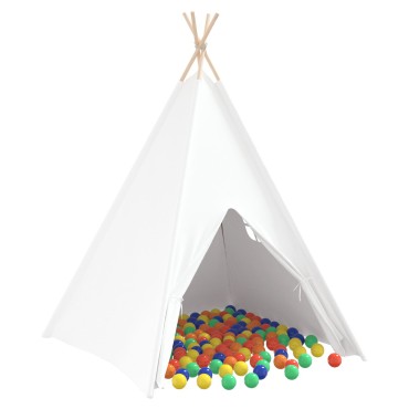 vidaXL Σκηνίτσα Teepee Λευκό 120 x 120 x 150 cm
