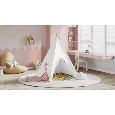vidaXL Σκηνίτσα Teepee Λευκό 120 x 120 x 150 cm