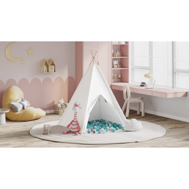 vidaXL Σκηνίτσα Teepee Λευκό 120 x 120 x 150 cm