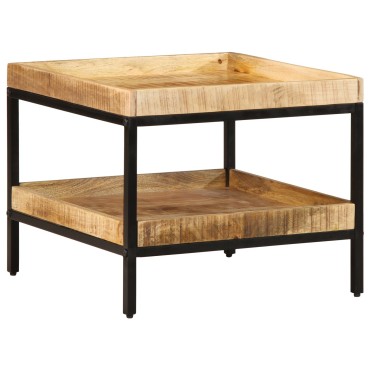 vidaXL Πλευρικό Τραπέζι 55x55x45cm Μασίφ Ξύλο Ρουστίκ Μάνγκο