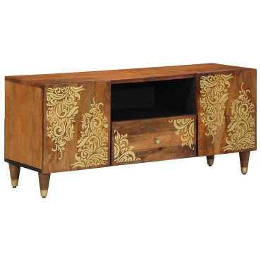 vidaXL Ντουλάπι TV Μέλι Καφέ 105x33x46cm Στερεό ξύλο μάνγκο 1 τεμ.