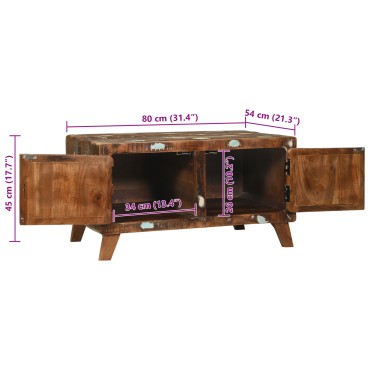 vidaXL Τραπεζάκι Καφέ Πολύχρωμο 80x54x45cm Μασίφ Ξύλο Ανακυκλωμένο 1 τεμ.
