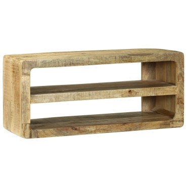 vidaXL Ντουλάπι TV με ράφι Καφέ 80x32x36cm Μασίφ ξύλο μάνγκο 1 τεμ.