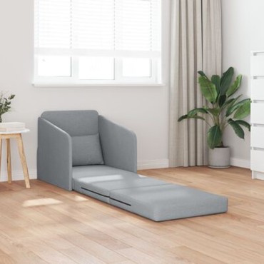 vidaXL Κρεβάτι Καναπές 2-σε-1 Ανοιχτό Γκρι 65x80x83cm Υφάσματος
