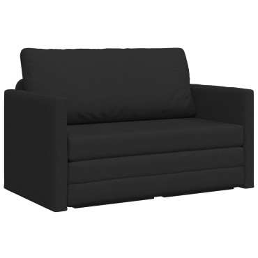 vidaXL Καναπές Κρεβάτι 2 σε 1 Μαύρος 124x71x78cm Υφάσματος 1 τεμ. Γωνιακός