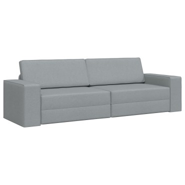 vidaXL Καναπές Κρεβάτι 2 σε 1 Ανοιχτό Γκρι 245x150x60.5cm Ύφασμα 1 τεμ. Γωνιακός