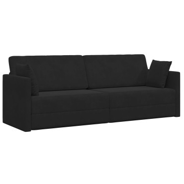 vidaXL Κρεβάτι Καναπές 2 σε 1 Μαύρος 213x144x60cm Βελούδο