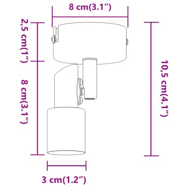 vidaXL Σποτ οροφής με προβολείς Νίκελ 8 x 8 x 10,5 εκ Ατσάλι