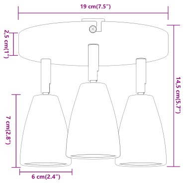 vidaXL Φωτιστικό Οροφής 3 Way Adjustable White GU10