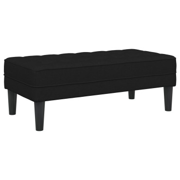vidaXL παγκάκι με μαξιλάρι Μαύρο 113x57x39cm ύφασμα