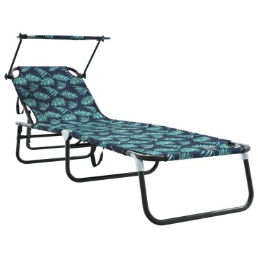 vidaXL Πτυσσόμενη ξαπλώστρα oxford Πολύχρωμο 190x57x81cm