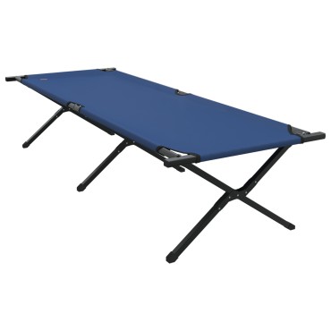 vidaXL Αναδιπλούμενο Κρεβάτι Κάμπινγκ Μπλε 210 x 80 x 46 εκ.