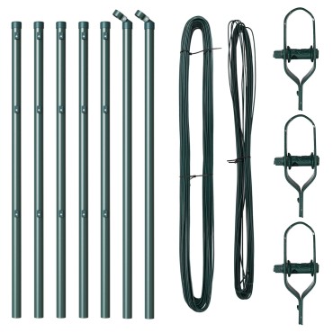 vidaXL Στύλος Περιφράξεων 7 pcs Πράσινο Ατσάλι 120x3,2cm