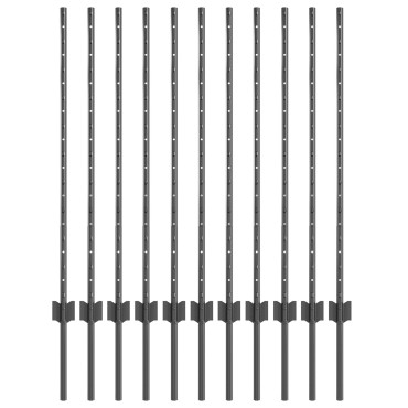 vidaXL Φράχτες 22 τεμ. U-Channel Γκρι Χάλυβας 140x8.6x1.5 cm