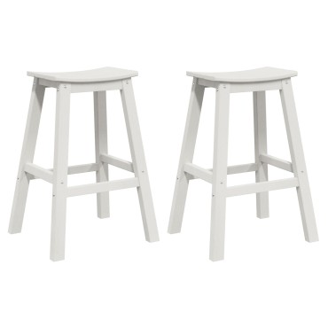 vidaXL Μπαρ σκαμπό 2 τεμ. Λευκό 52x43x73,5cm HDPE