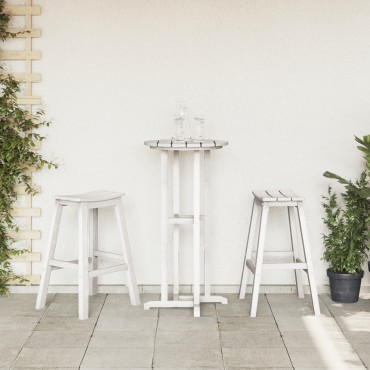 vidaXL Μπαρ σκαμπό 2 τεμ. Λευκό 52x43x73,5cm HDPE