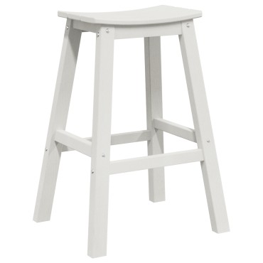 vidaXL Μπαρ σκαμπό 2 τεμ. Λευκό 52x43x73,5cm HDPE