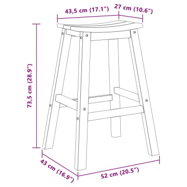 vidaXL Μπαρ σκαμπό 2 τεμ. Λευκό 52x43x73,5cm HDPE