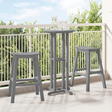 vidaXL Μπαρ σκαμπό 2 τεμ. Ανοιχτό γκρι 52x43x73,5cm HDPE