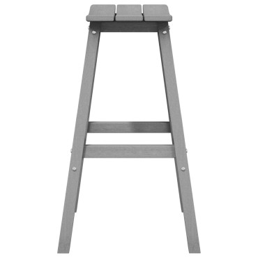 vidaXL Μπαρ σκαμπό 2 τεμ. Ανοιχτό γκρι 52x43x73,5cm HDPE