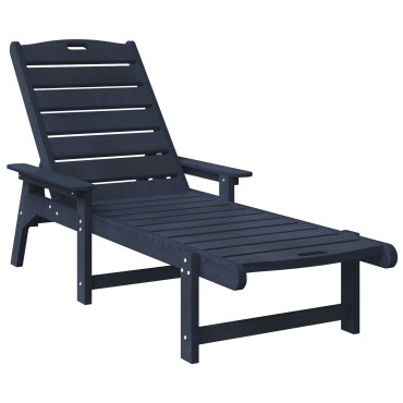 vidaXL Ξαπλώστρα Σκούρο μπλε 195,5x53x98,5cm HDPE