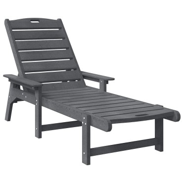 vidaXL Ξαπλώστρα Ανοιχτό γκρι 195,5x53x98,5cm HDPE