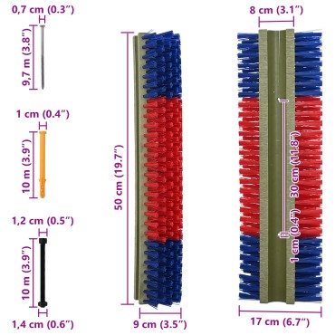 vidaXL Βούρτσες Ζώων Τοίχου 20x9x50 εκ.