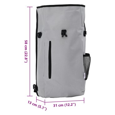 vidaXL Τσάντα Ποδηλάτου για Ράγες 20 L Γκρι 31x13x58 εκ.