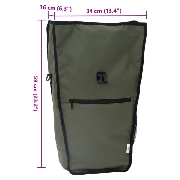 vidaXL Τσάντα Ποδηλάτου για τη Ράγα 20 L Ελιά 34x16x59 εκ