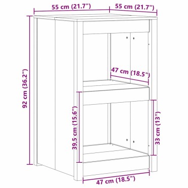 vidaXL Ντουλάπα Κουζίνας με ράφι MEPPEL Λευκό 55x55x92cm