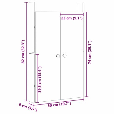vidaXL Πόρτα κουζίνας MEPPEL 2 τμχ. Καφέ 50 x 9 x 82 εκ ξύλο duglasias