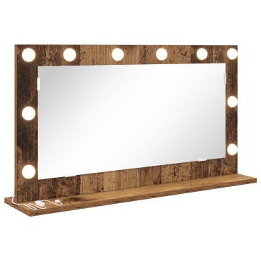 vidaXL Καθρέφτης Vanity Παλιό ξύλο Ξύλο, Γυαλί 80 x 45 x 18 εκ.