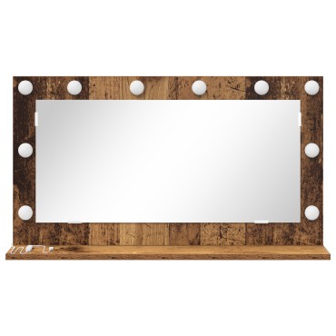 vidaXL Καθρέφτης Vanity Παλιό ξύλο Ξύλο, Γυαλί 80 x 45 x 18 εκ.