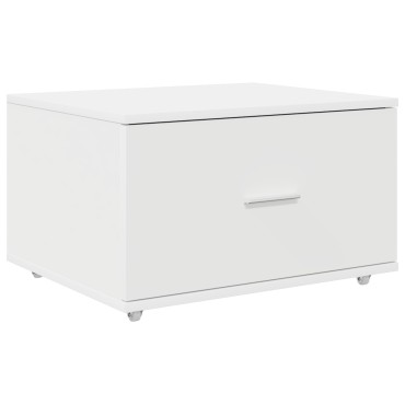 vidaXL Συρταριέρα με Ρόδες Λευκό 55x45x33.5cm Επεξεργασμένο Ξύλο 1 τεμ.