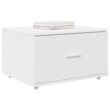 vidaXL Συρταριέρα με Ρόδες Λευκό 55x45x33.5cm Επεξεργασμένο Ξύλο 1 τεμ.