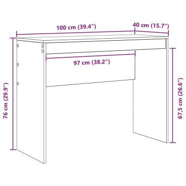 vidaXL Γραφείο Λευκό 100x40x76cm 1 τεμ.