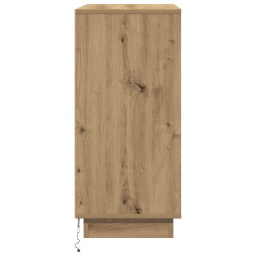 vidaXL Πλευρικό Τραπέζι LED Artisan Δρυς 71x34,5x75cm