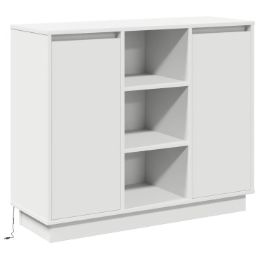 vidaXL Κονσόλα με LED Λευκή 90x32x75cm Κατασκευασμένο ξύλο 1 τεμ.