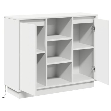 vidaXL Κονσόλα με LED Λευκή 90x32x75cm Κατασκευασμένο ξύλο 1 τεμ.
