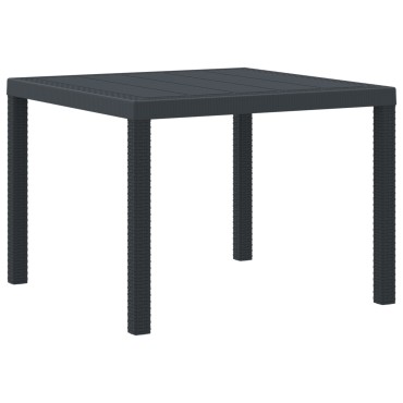 vidaXL Τραπέζι Κήπου Ανθρακί 100x100x73cm Πολυκαρμπονικό 1 τεμ.