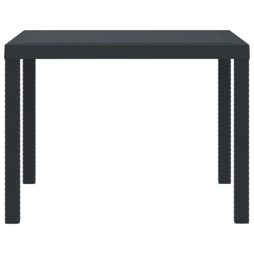 vidaXL Τραπέζι Κήπου Ανθρακί 100x100x73cm Πολυκαρμπονικό 1 τεμ.
